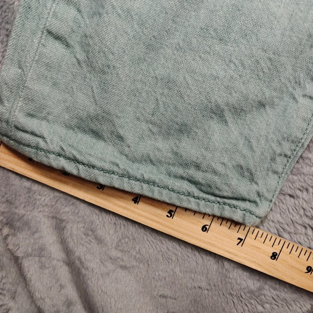Levi 501 Jeans Mens 32x34 Green White Oak Cone Denim Button Fly Straight Leg